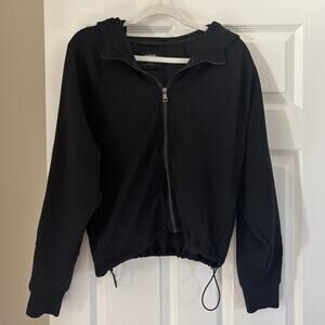 Abercrombie YPB Black Drawstring Zip Up Hoodie M